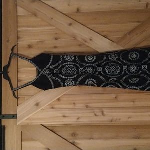 Woman's size large black and silver embroidered dress